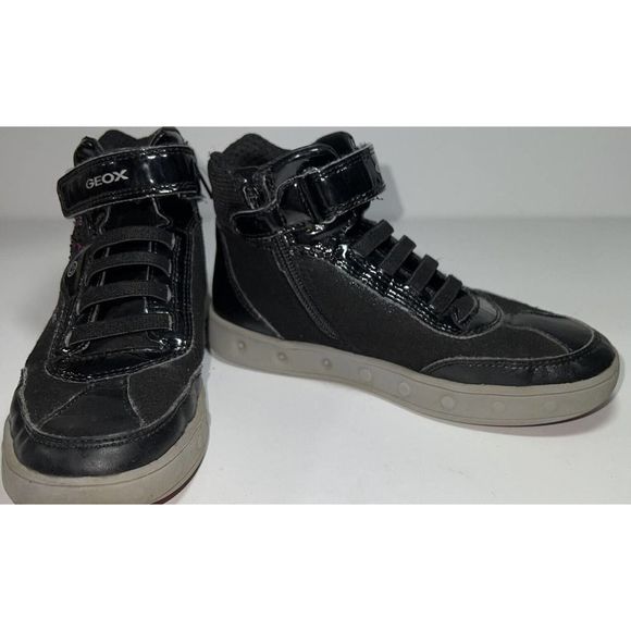 Geox JR Skylin Girl Sequin Happy Heart Sneakers Size 12 - Picture 6 of 7